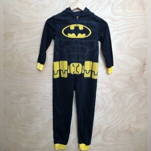 LEGO Batman Velvet One Piece Jumpsuit Black Full Zip Hooded Kids Size XS.
